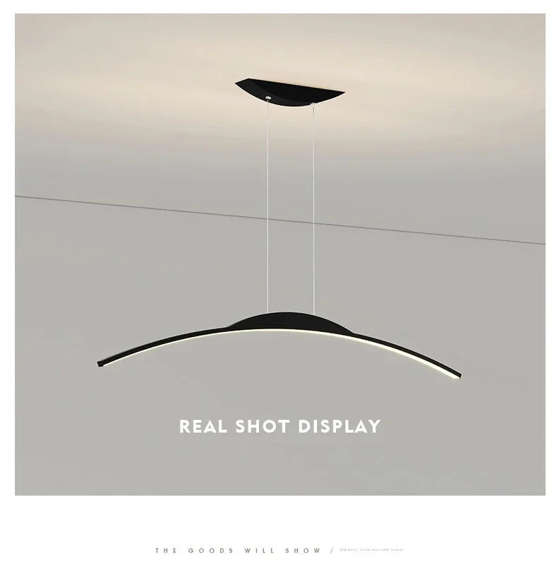 Modern LED Chandelier for Dining Room Kitchen Bar Living Bedroom Ceiling Pendant Lamp Black Simple Design Chandelier Light