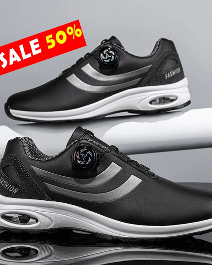 Golf Shoes Air Cushion Men Sports Running Driving Shoes Breathable Lightweight Comfortable Athletic Nonskid Rotating Sneakers