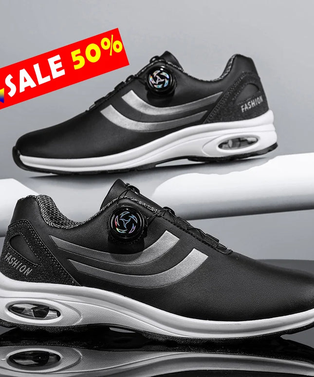 Golf Shoes Air Cushion Men Sports Running Driving Shoes Breathable Lightweight Comfortable Athletic Nonskid Rotating Sneakers