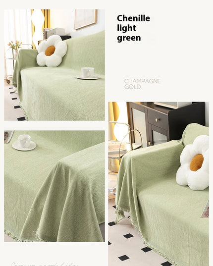 Home Sofa Cover With Tassel Living Room Sofas Blanket Cover Sofa Cover Seat 3 Seater Sofa Blanket Cover Beige