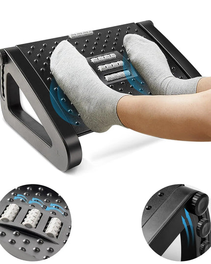 Foot Rest for Under Desk Adjustable Foot Rest Ergonomic Foot Stool Massage for Pressure Relief Portable Footstool Leg Rest Desk