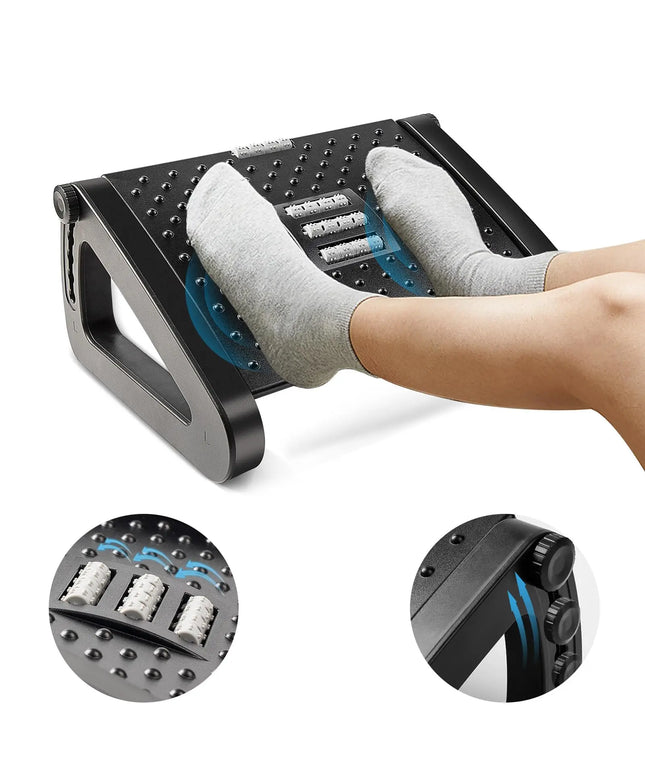 Foot Rest for Under Desk Adjustable Foot Rest Ergonomic Foot Stool Massage for Pressure Relief Portable Footstool Leg Rest Desk