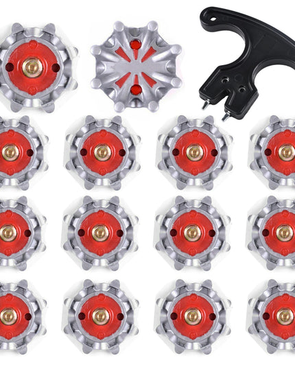14 Pieces of Golf Metal Threaded Shoe Nails (with Wrench), Anti-slip Traction Nails for Golf Shoes, and Golf Accessories
