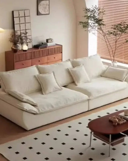 Modern Beige Living Room Sofas Designer Retro Luxury Lazy Living Room Sofas Boneless Leather Woonkamerbanken Furniture Home