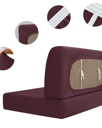 2pcs/set Jacquard RV Dinette Cushions Covers Stretch Camper Sofa Seat Covers Adjustable Dining Seat Covers Bench Backrest Decor