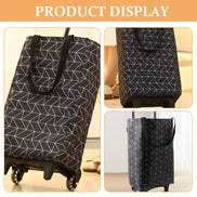 Shopping Cart with Wheels Portable Waterproof Bag Rolling Shopping Bag Trolley Tote Bag Stair Climbing Cart for Traveling Shoppi