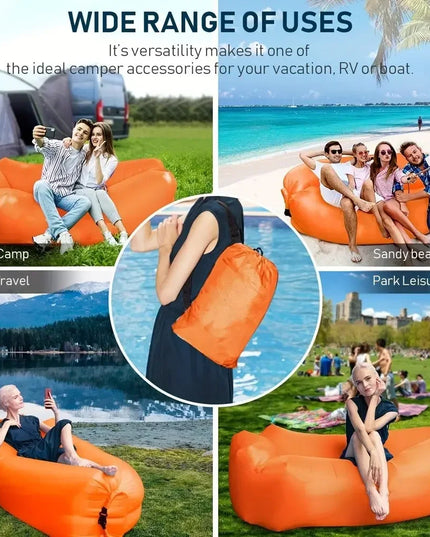 New Lazy Folding Camping Inflatable Sofa Portable Outdoor Inflatable Lounger Comfortable Outdoor Furniture Camping Air Mattress