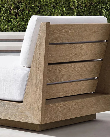 New Arrival Modern Design Outdoor Teak Sofa Combination Modern Teak Patio Garden Sofas Set Waterproof Villa Furniture