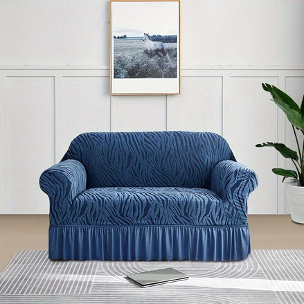 1 Piece Set Sea Wave Skirt Stretch Sofa Cover Non-slip Full Cover Dust Cover Bedroom Living Room Home Decoration 2/3/4 People