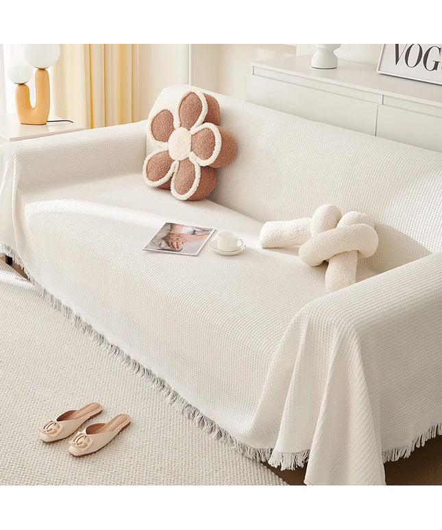 Sofa Towel  with Full Coverage Ins Cream Wind Cotton Yarn Camping Blanket Sofa Cushion Cover All  Season Universal All Inclusive