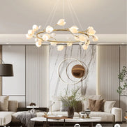 Modern Luxury French Creamy Wind Ceramic Chandelier Living Dining Room Bedroom Led Pendant Lamp Home Decor Hanging Light Fixture