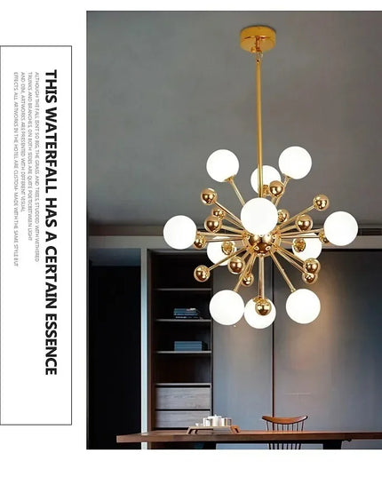 Modern Global Led Chandelier Kitchen Restaurant Living Room Pendant Lamp Organic Glass Acrylic Artificial Satellite Decor Lights