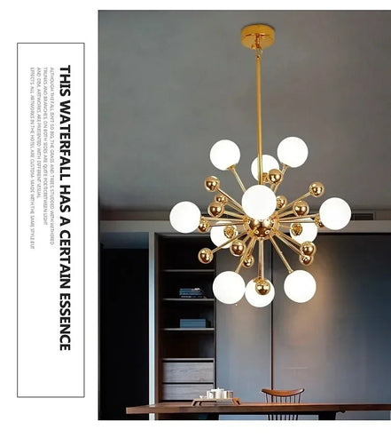 Modern Global Led Chandelier Kitchen Restaurant Living Room Pendant Lamp Organic Glass Acrylic Artificial Satellite Decor Lights