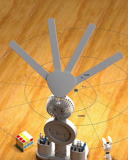 Rechargeable Table Lamp for Study, Desk Lamp Reading Light Led Table Light with Fan, Led Clock Dispaly Reading Lamp