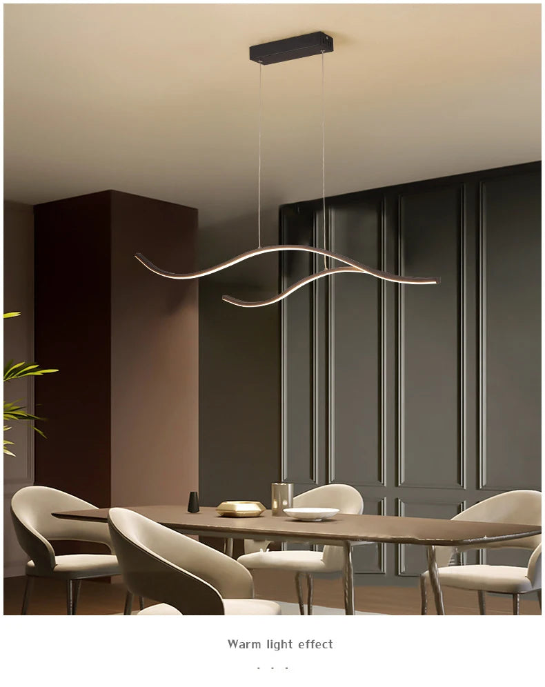 Modern Minimalist Led Chandelier Creative Personality Dining Room Bar Pendant Light Lighting Kitchen Hanging Lamp Lustre Fixture
