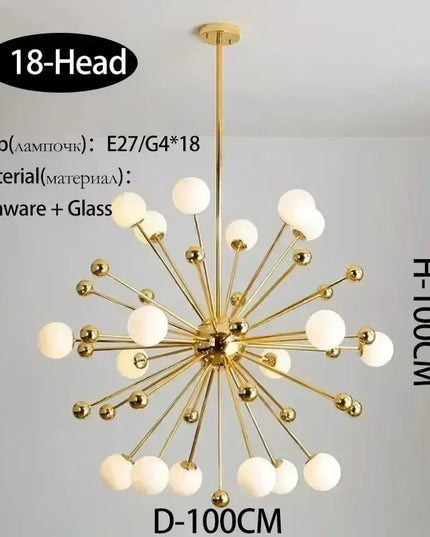 Modern Global Led Chandelier Kitchen Restaurant Living Room Pendant Lamp Organic Glass Acrylic Artificial Satellite Decor Lights