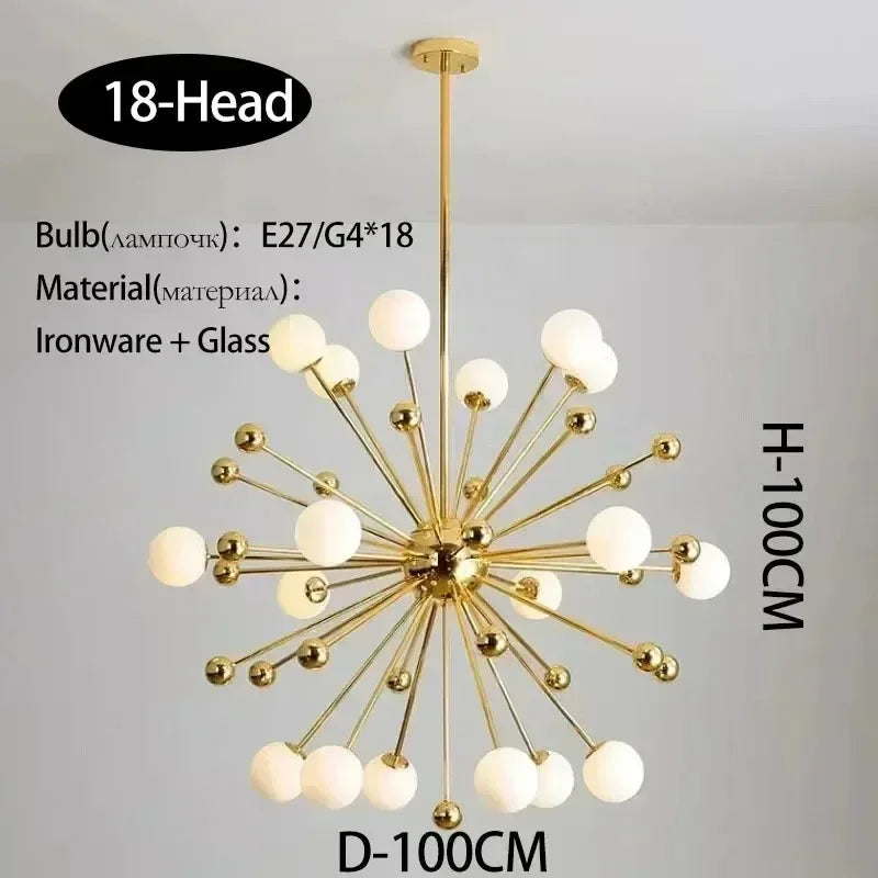 Modern Global Led Chandelier Kitchen Restaurant Living Room Pendant Lamp Organic Glass Acrylic Artificial Satellite Decor Lights