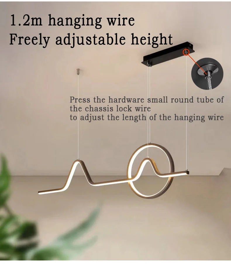 Modern LED Ceiling Chandelier Dining Table Indoor Lighting Chandeliers Kitchen Pendant Light Living Room Decoration Hanging Lamp