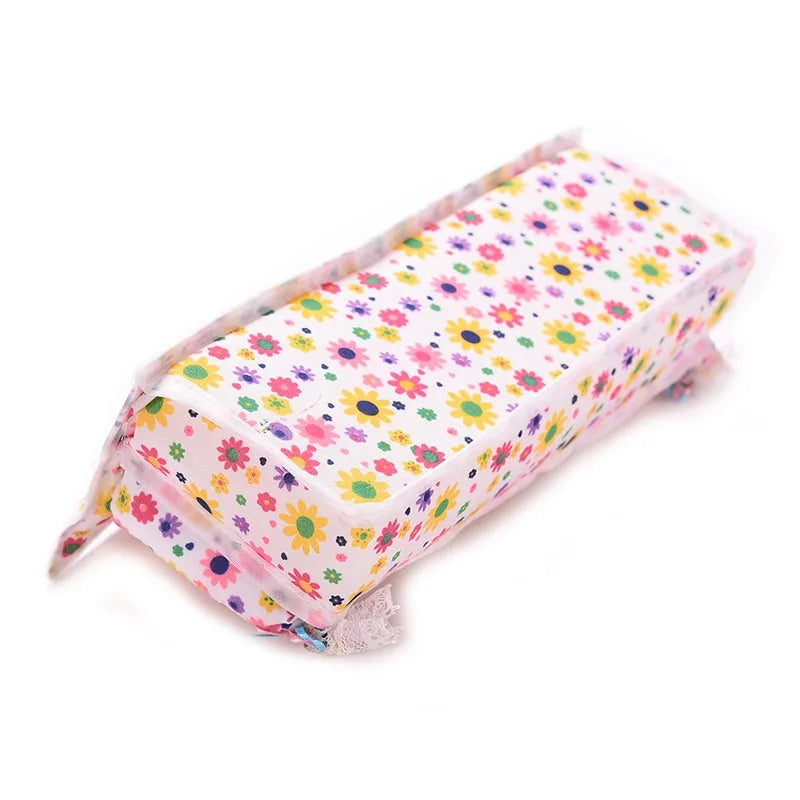 1 Set Cute Miniature Doll House Furniture Flower Cloth Sofa With 2 Cushions Pretend Play For Doll Kids Play House Toys