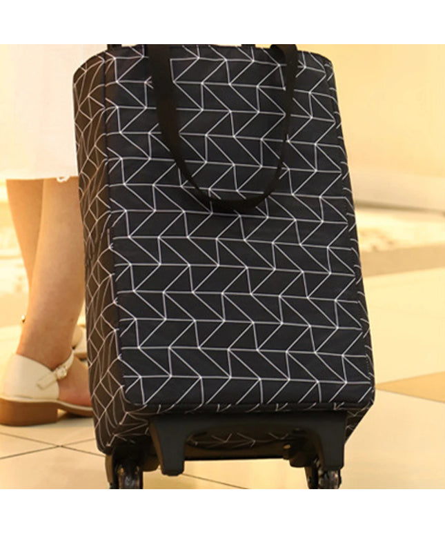 Shopping Cart with Wheels Portable Waterproof Bag Rolling Shopping Bag Trolley Tote Bag Stair Climbing Cart for Traveling Shoppi