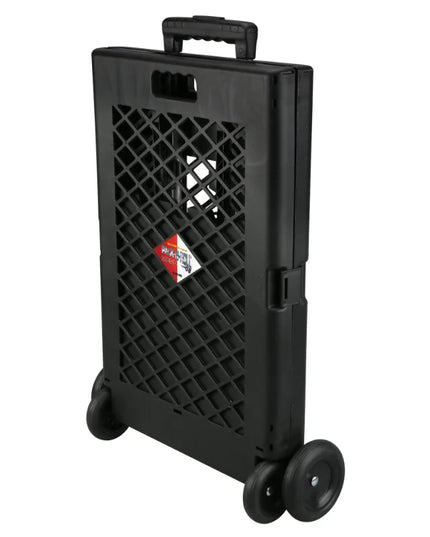 Grid trolley large-capacity plastic folding shopping cart four-wheel plastic folding luggage cart shopping trolley
