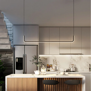 Modern LED Strip Chandelier Light Restaurant Kitchen Decor Ceiling Gold Hanging Pendants Living Room Lighting Indoor Lamp Lustre