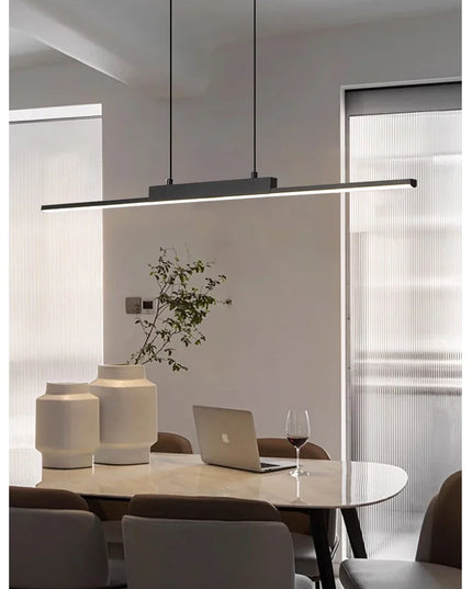 Modern LED Chandelier Featuring Minimalist Linear Panel Design 80/100cm Textured Pendant Light For Dining Rooms Bedrooms  Studie