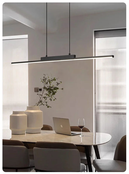 Modern LED Chandelier Featuring Minimalist Linear Panel Design 80/100cm Textured Pendant Light For Dining Rooms Bedrooms  Studie