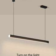 Modern LED linear chandelier for dining room office white bar pendant lights kitchen island lighting black minimalist lamp