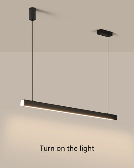 Modern LED linear chandelier for dining room office white bar pendant lights kitchen island lighting black minimalist lamp