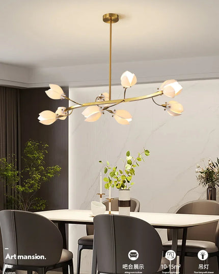 Modern Luxury French Creamy Wind Ceramic Chandelier Living Dining Room Bedroom Led Pendant Lamp Home Decor Hanging Light Fixture