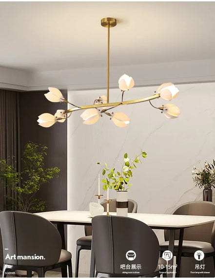 Modern Luxury French Creamy Wind Ceramic Chandelier Living Dining Room Bedroom Led Pendant Lamp Home Decor Hanging Light Fixture