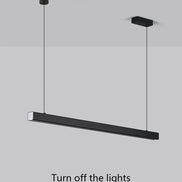 Modern LED linear chandelier for dining room office white bar pendant lights kitchen island lighting black minimalist lamp