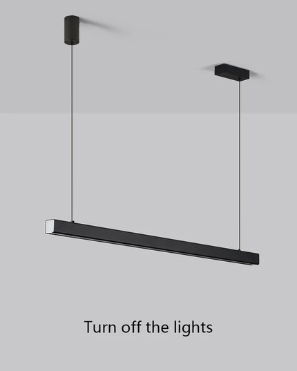 Modern LED linear chandelier for dining room office white bar pendant lights kitchen island lighting black minimalist lamp