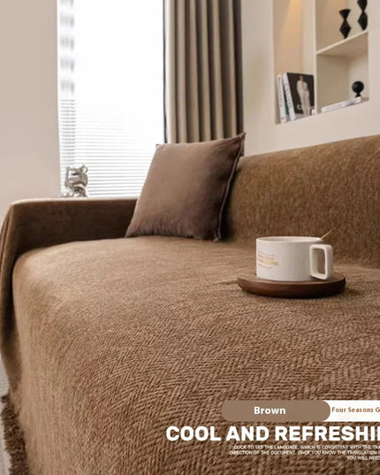 Home Sofa Cover With Tassel Living Room Sofas Blanket Cover Sofa Cover Seat 3 Seater Sofa Blanket Cover Beige