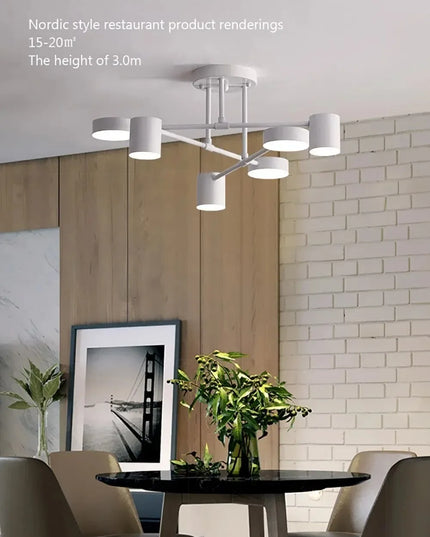 Modern LED Ceiling Chandelier White 6 Heads Hanging Lamp Light  For Ceiling Dining Living Rooms Bedroom Hall Home Decor Fixtures