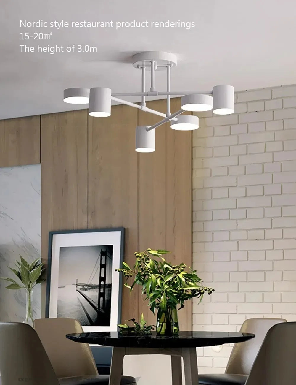 Modern LED Ceiling Chandelier White 6 Heads Hanging Lamp Light  For Ceiling Dining Living Rooms Bedroom Hall Home Decor Fixtures