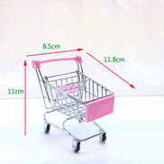1:48 Mini Supermarket Shopping Trolley Cart Desktop Model Children's Toys Home Decoration Miniature