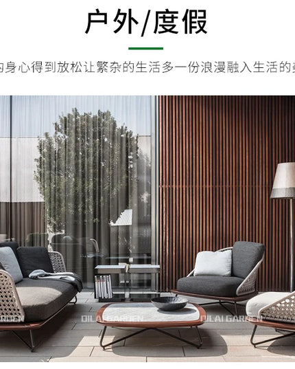 Lounge Terrace Sofa 3 Person Balcony Outdoor Sofa Garden Single Muebles De Jardin De Exterior Outdoor Patio Furniture