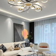 Modern Led Chandelier Gold Aluminum Luxury Pendant Lights For Living Room Bedroom Study Room K9 Crystal Decorative Lamps 90-260V
