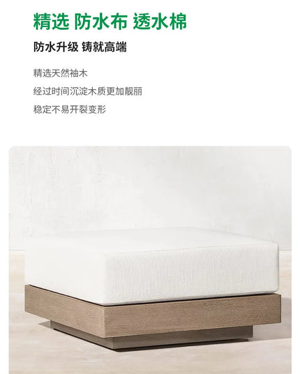 New Arrival Modern Design Outdoor Teak Sofa Combination Modern Teak Patio Garden Sofas Set Waterproof Villa Furniture