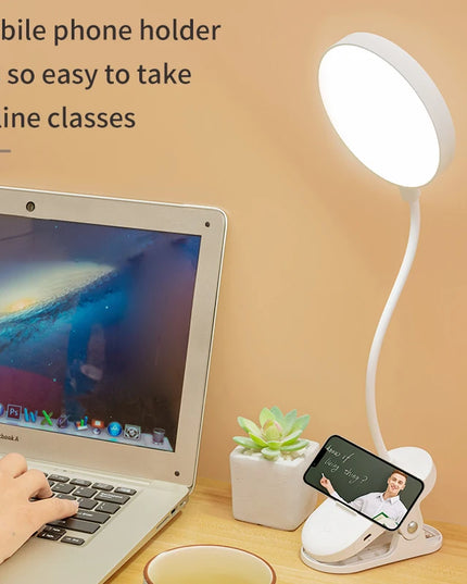 Led Table Lamp USB Rechargeable Night Light With Folding Clamp Study Stand Read Lamp Touch 3 Modes Dimming Eye Protection Light