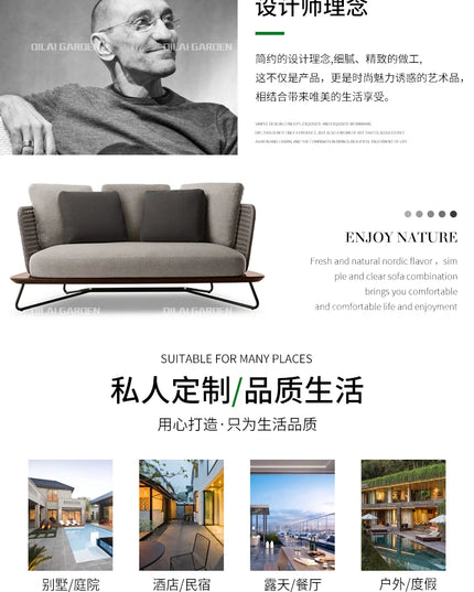 Lounge Terrace Sofa 3 Person Balcony Outdoor Sofa Garden Single Muebles De Jardin De Exterior Outdoor Patio Furniture