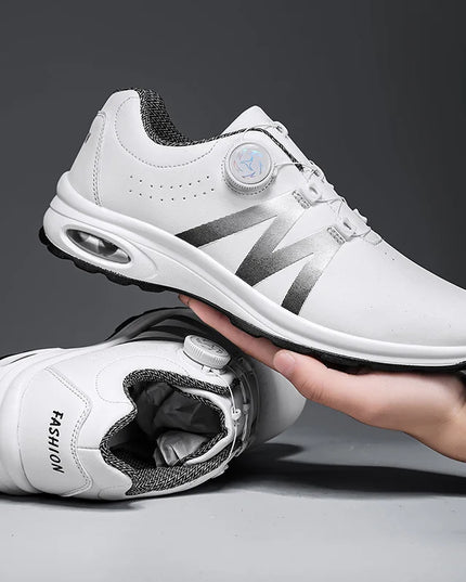 Golf Shoes Air Cushion Men Sports Running Driving Shoes Breathable Lightweight Comfortable Athletic Nonskid Rotating Sneakers