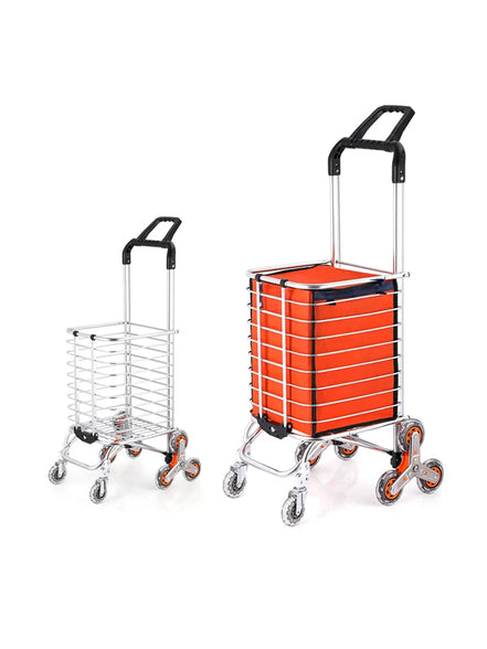 1PC Stainless Steel Portable Shopping Cart Roller Puller Household Luggage Carrier Ergonomic Design for Easy Carrying And Moving