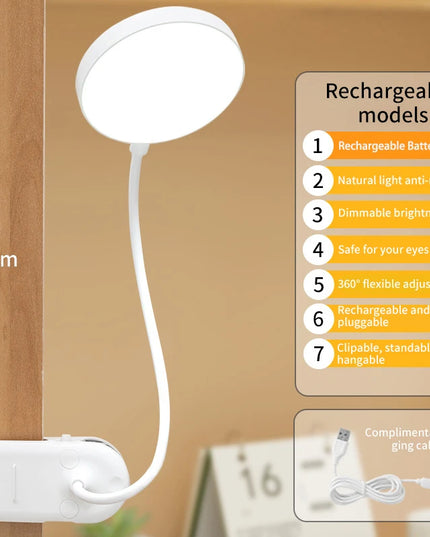 Led Table Lamp USB Rechargeable Night Light With Folding Clamp Study Stand Read Lamp Touch 3 Modes Dimming Eye Protection Light