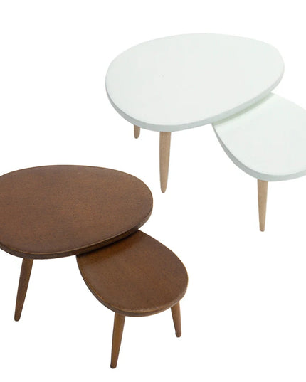 1 Set 1:12 Dollhouse Miniature Wooden Furniture Triangle Coffee Table Computer Desk Tea Model Living Room Home Decor Toy