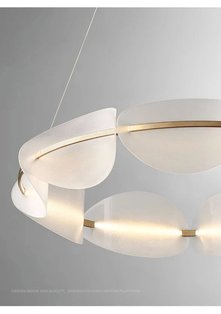 Modern leaf chandelier luxury designer Acrylic ring light Dining Room Home Bedroom Kitchen Hanging Lights Decor sofa living room