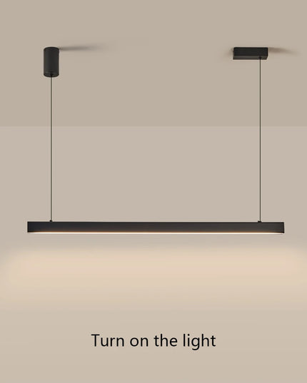 Modern LED linear chandelier for dining room office white bar pendant lights kitchen island lighting black minimalist lamp