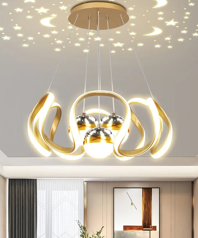 Modern Stylish Lustre LED Chandelier Art Design Pendant Light Living Kitchen Ceiling Lamps Home Room Decoration Lighting Fixture